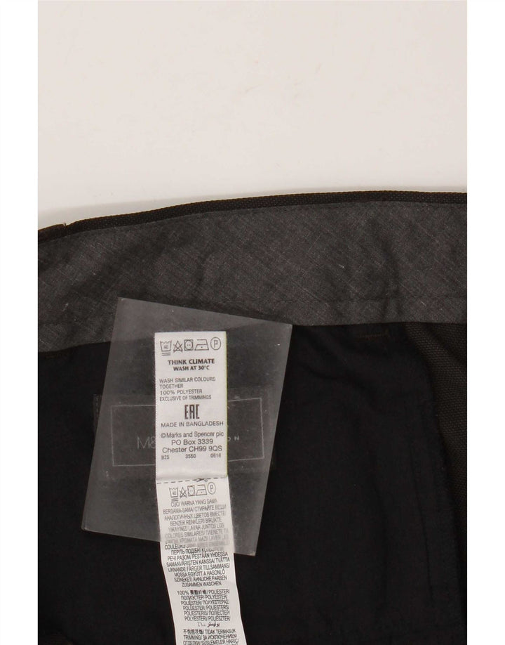 Marks & Spencer Herren-Anzughose, bauchfrei, reguläre Passform, W38, L25, grau, Polyester