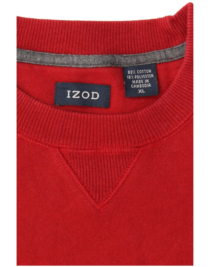 IZOD Herren Sweatshirt Pullover XL Rot Baumwolle