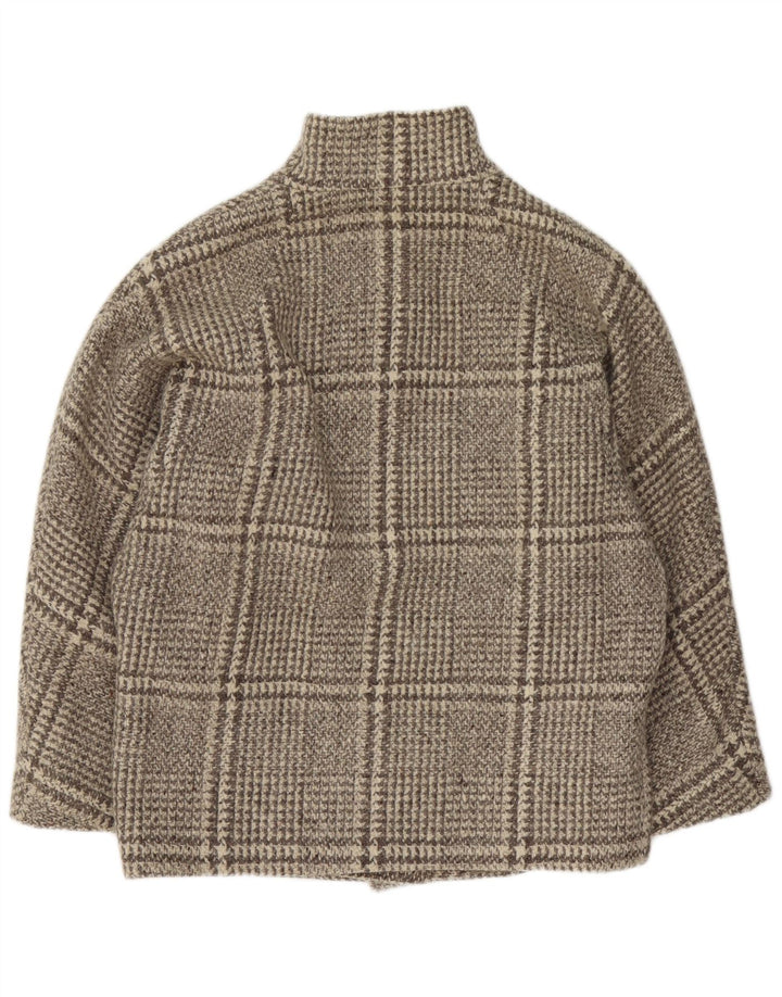 Vintage Damen Übergroßer Mantel UK 16 Großer grauer Karo