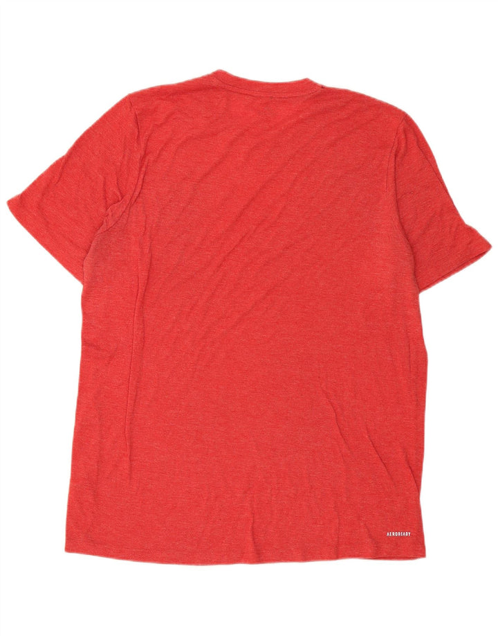 Adidas Herren Aeroready T-Shirt Top Mittelrotes Polyester