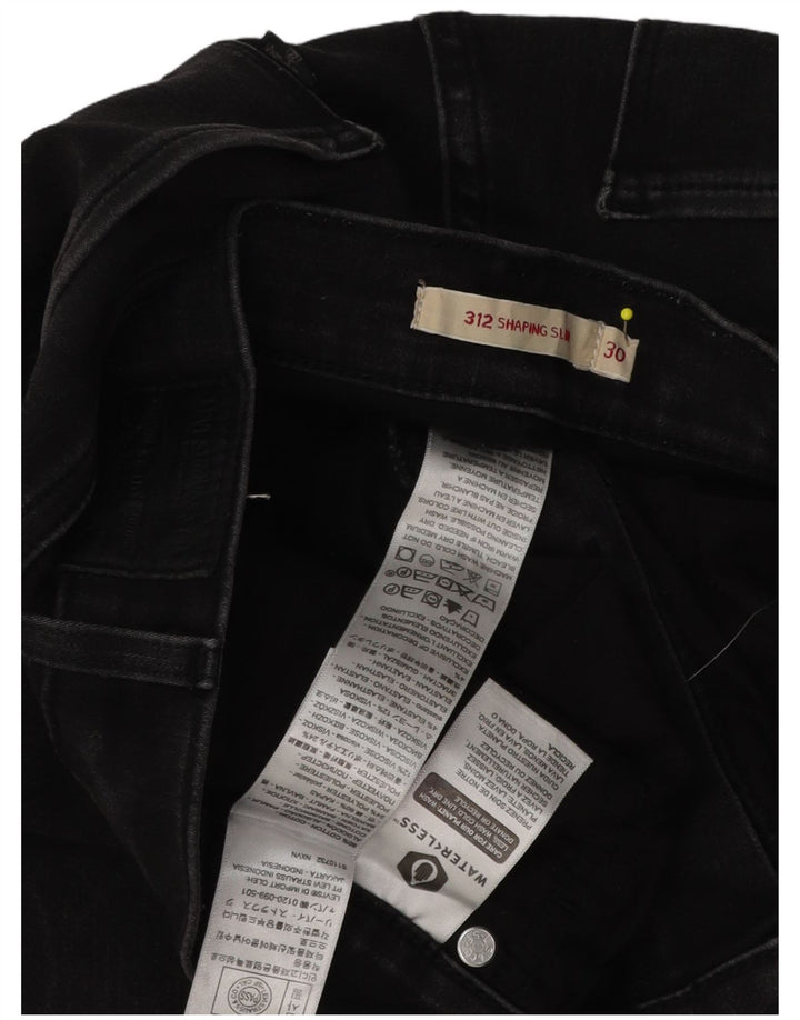 Levi's Damen 312 Shaping Slim Jeans W30 L28 Schwarze Baumwolle