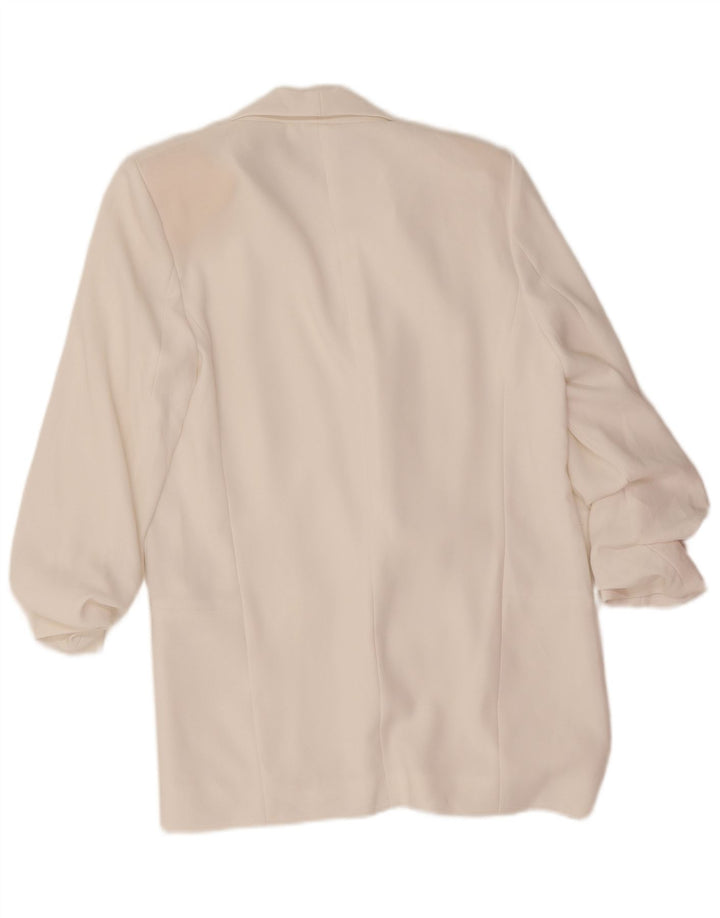 Zara Damen-Blazer mit 3/4-Ärmeln, Gr. 10, Größe S, Weiß, Polyester