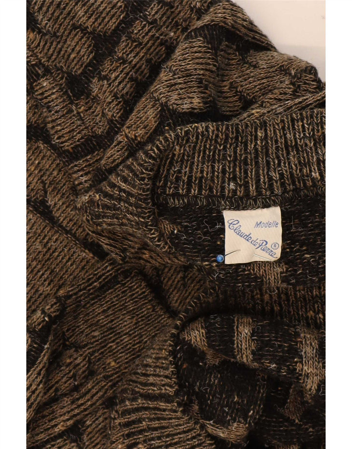 Claude De Pierre Herren-Strickjacke, groß, braun gestreift