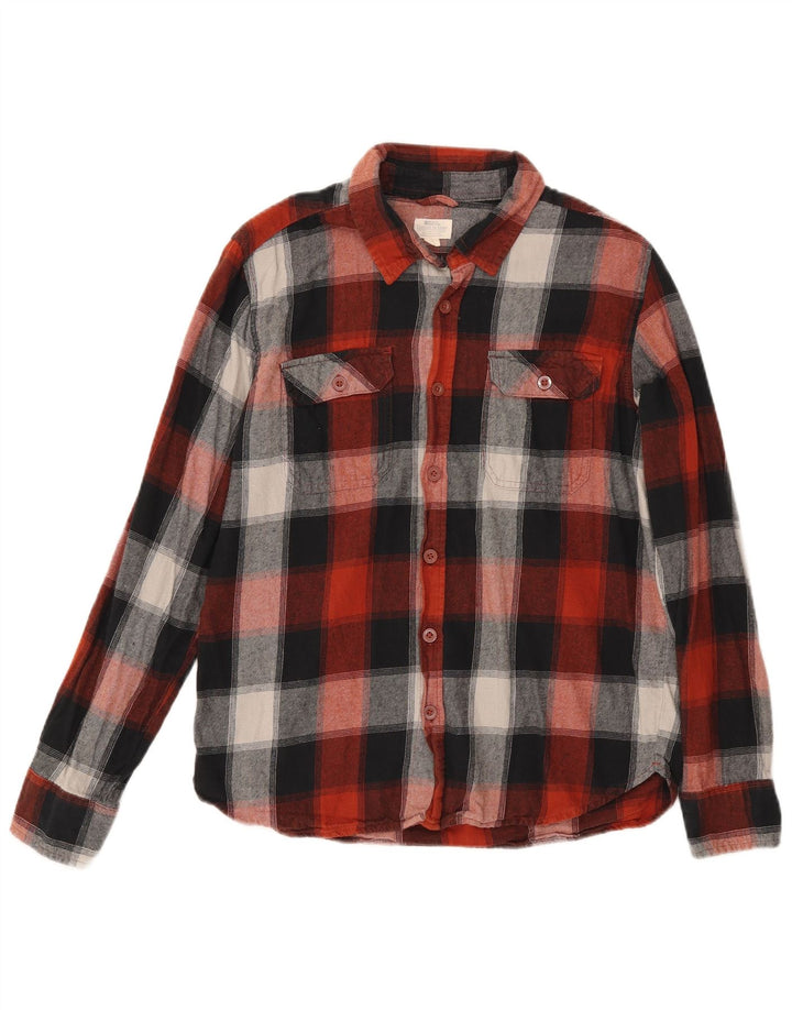 Mountain Warehouse Herren-Flanellhemd aus mittelrot karierter Baumwolle