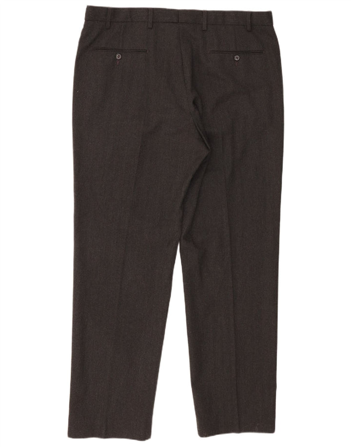 Gerade Herren-Anzughose von Marks & Spencer, W38, L31, graue Baumwolle