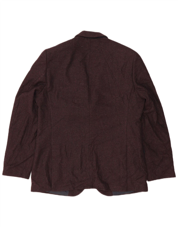 Marks & Spencer Herren-Blazer mit 2 Knöpfen, UK 44, 2XL, bordeauxrote Wolle