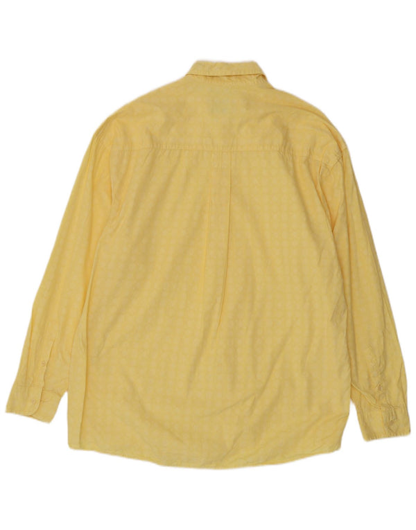 Vintage Herrenhemd Größe 43/44 XL Gelbe geometrische Baumwolle