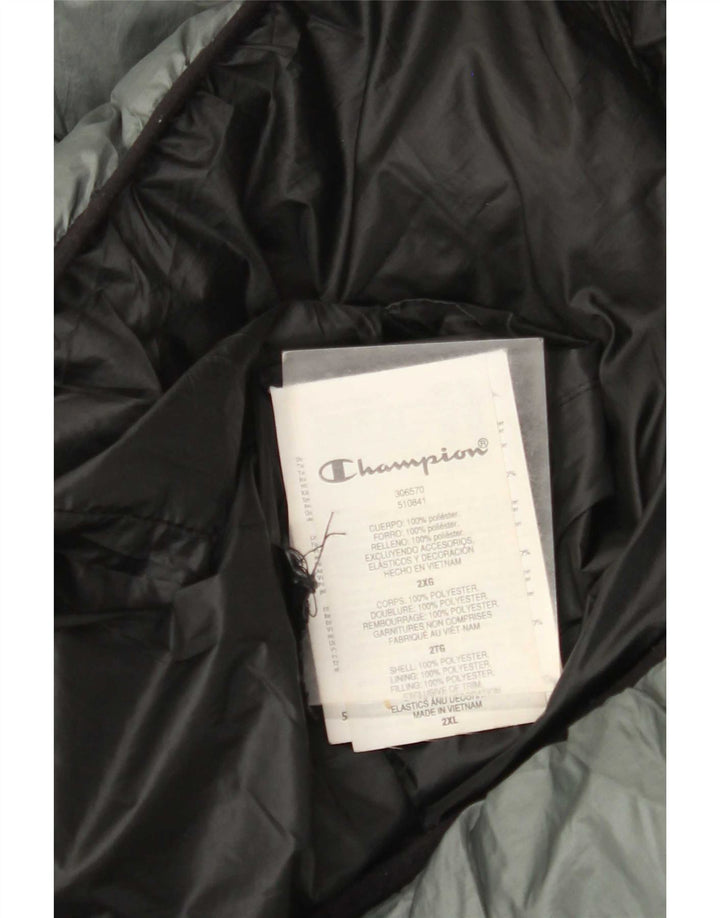 Champion Wattierte Damenjacke mit Kapuze, UK 20 2XL, grünes Polyester