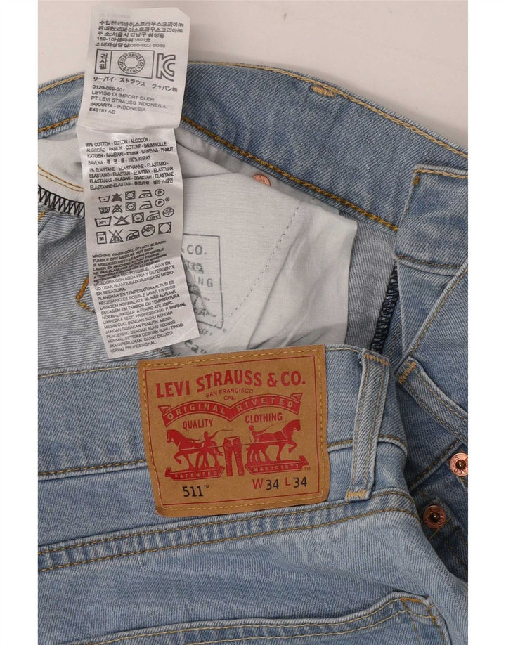 Levi's Damen 511 Slim Jeans W34 L27 Blaue Baumwolle