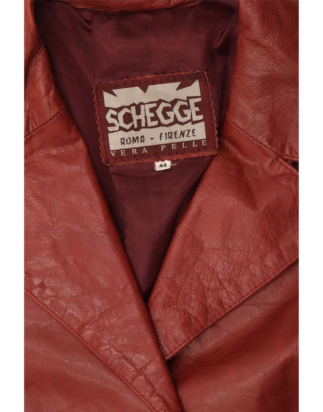 Schegge Damen-Blazerjacke aus Leder mit 3 Knöpfen, IT 44, mittelbraunes Leder
