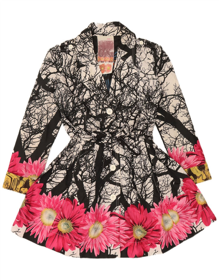 Desigual Damenmantel EU 42 Großes mehrfarbiges Blumenmuster aus Polyester