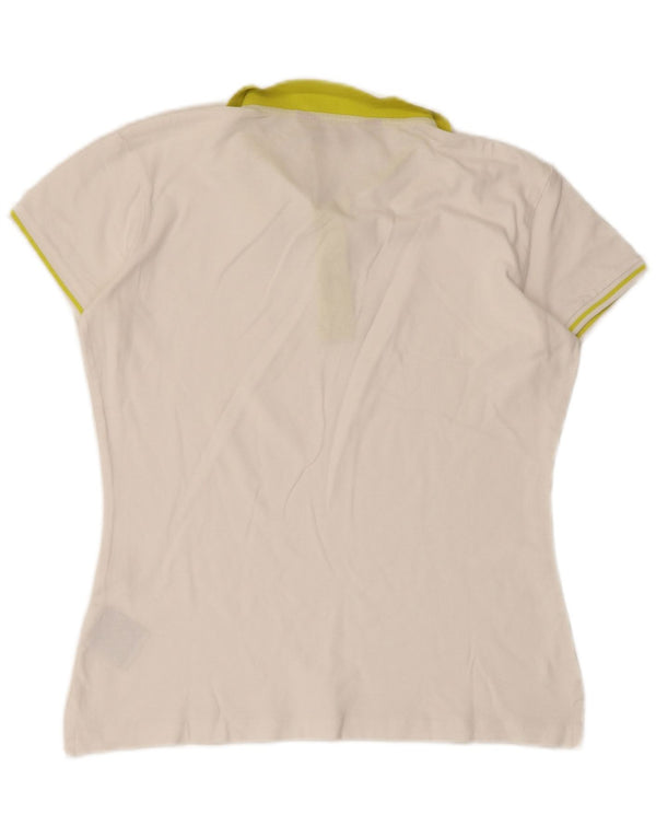 Kappa Damen Poloshirt UK 14 Large Weiße Baumwolle