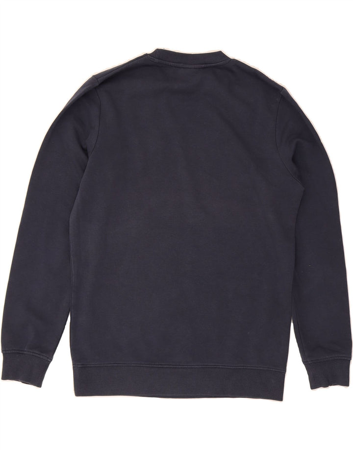 JACK & JONES Mens Originals Graphic Sweatshirt Jumper Medium Navy Blue Vintage Jack & Jones and Second-Hand Jack & Jones from Messina Hembry 