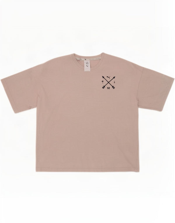 Puma Damen Selena Übergroßes Grafik-T-Shirt-Oberteil UK 12 Mittelgrau