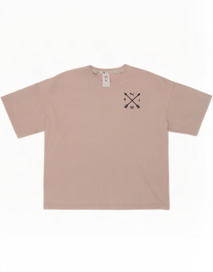 Puma Damen Selena Übergroßes Grafik-T-Shirt-Oberteil UK 12 Mittelgrau