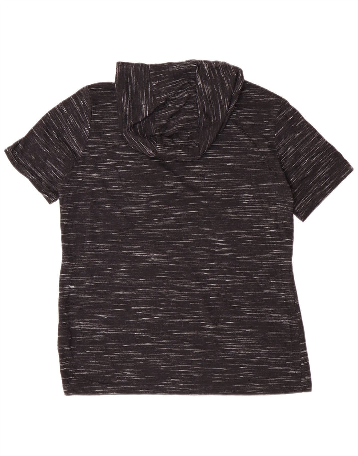 Nike Damen-T-Shirt mit Kapuze, UK 14, Mittelschwarz geflecktes Polyester