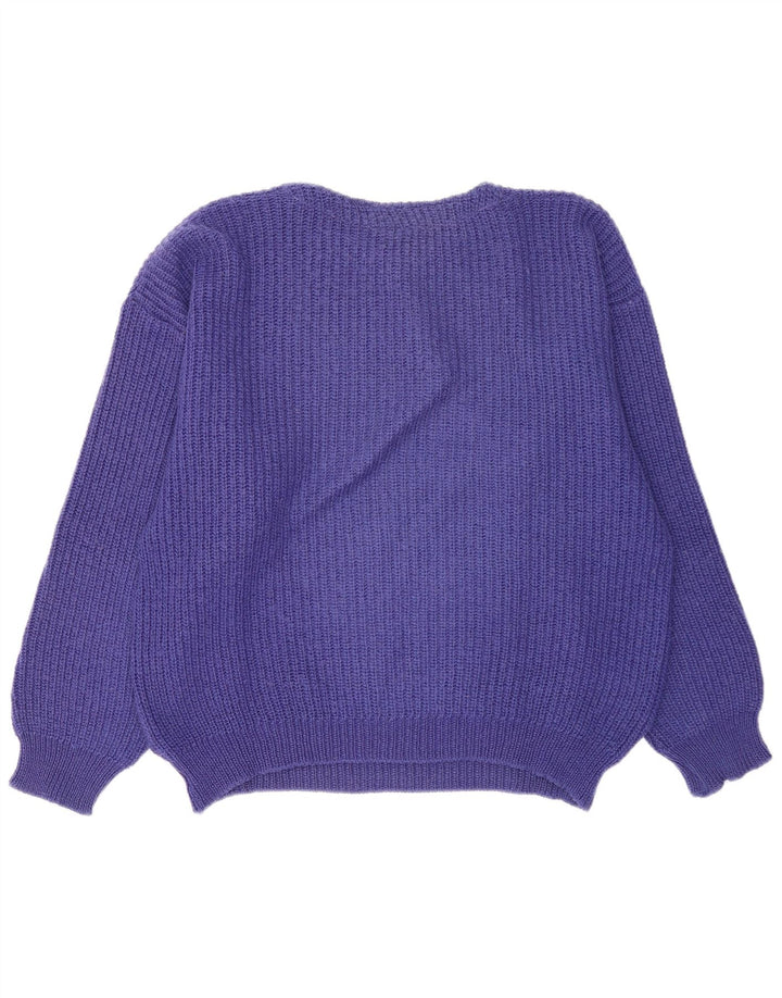 Piu Verona Herren-Pullover, übergroß, Rundhalsausschnitt, IT 50, Mittelviolett