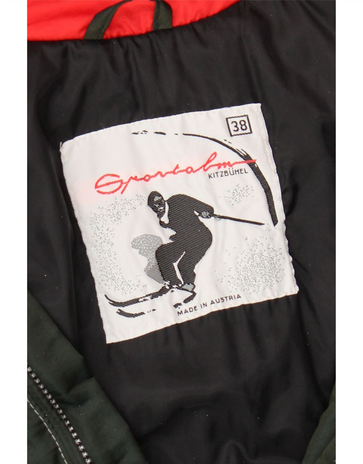 Sportalm Womens Graphic Oversized Skijacke EU 38 Mittelgrün geblümt
