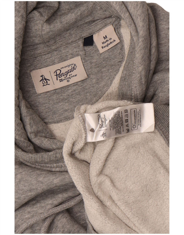 Penguin Herren-Kapuzenpullover aus mittelgrauer Baumwolle