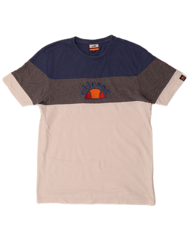 Ellesse Herren-T-Shirt mit Grafik, mittelgroß, mehrfarbig, Colourblock-Baumwolle