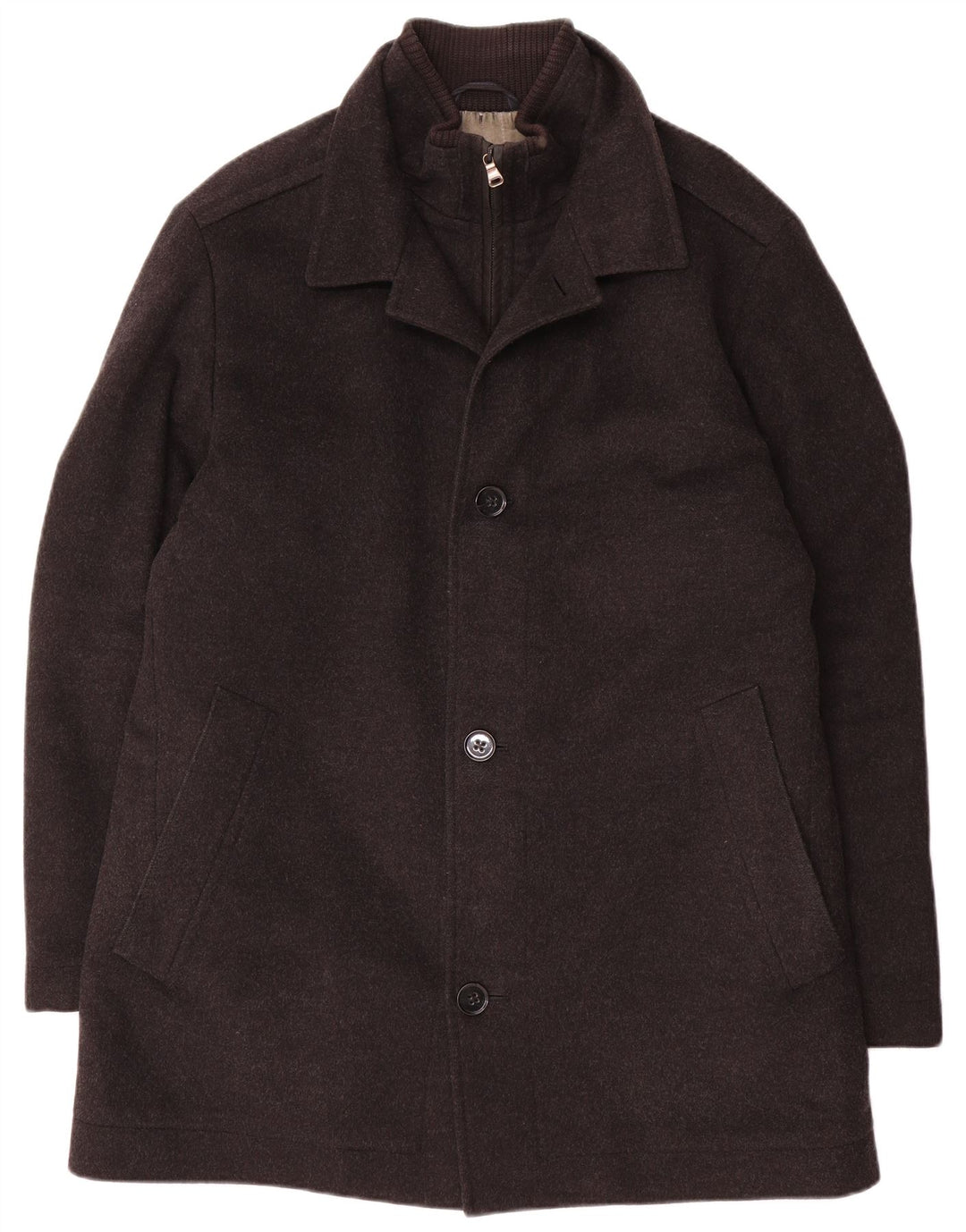 Hugo Boss Herrenmantel EU 52 XL Graue Wolle