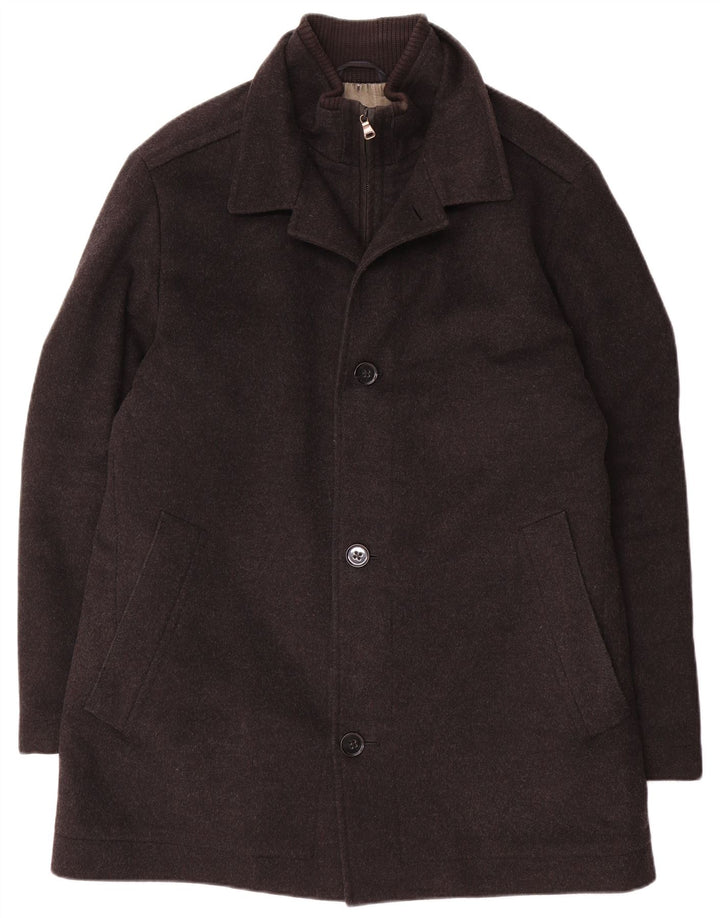 Hugo Boss Herrenmantel EU 52 XL Graue Wolle