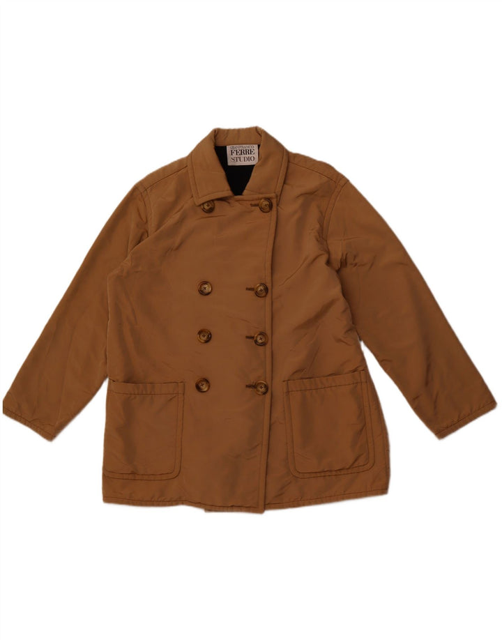 GIANFRANCO FERRE Damen Windjacke UK 12 Mittelbraun Designer