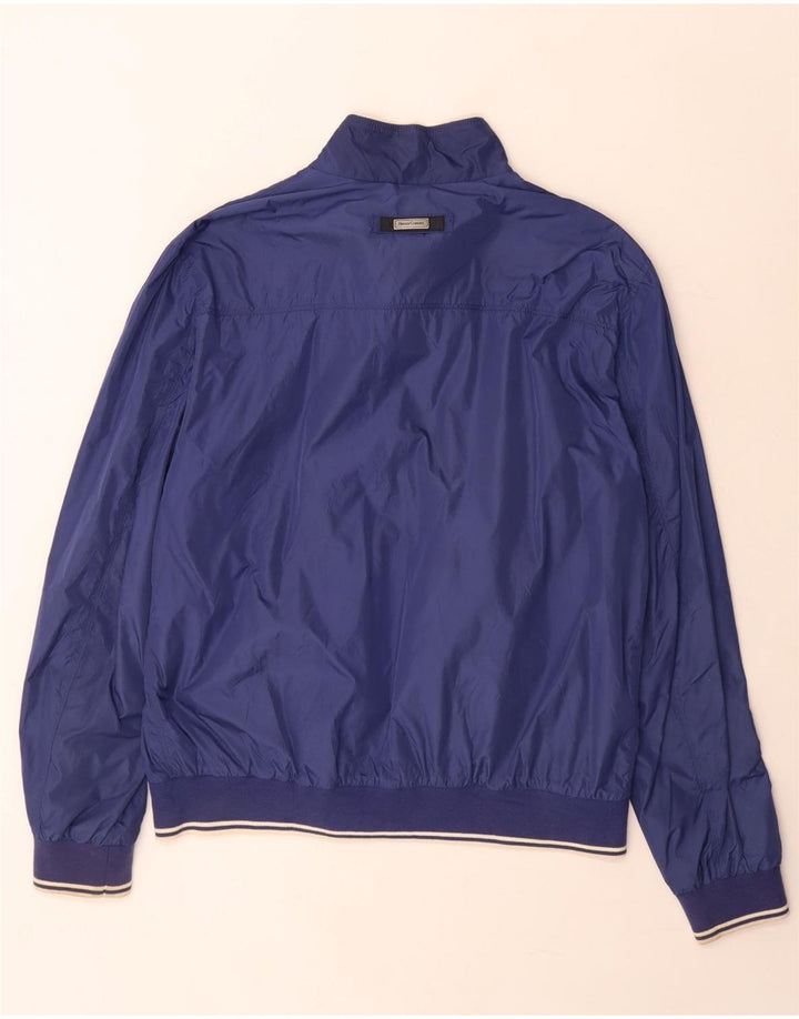 Henry Cottons Herren-Bomberjacke mit Grafik, IT 52 XL, Blau, Polyamid