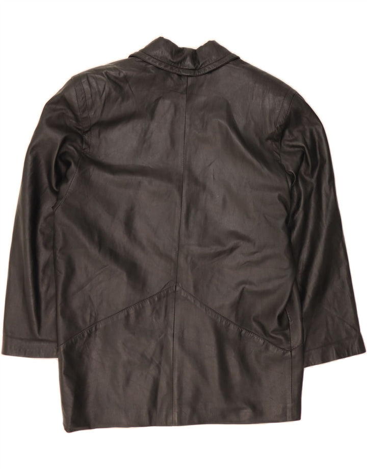 VINTAGE Womens Leather Coat UK 18 XL Black Leather Vintage Vintage and Second-Hand Vintage from Messina Hembry 