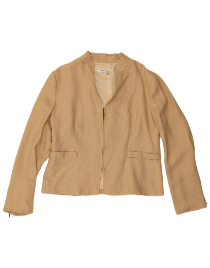 ZARA Womens Blazer Jacket EU 44 XL Beige Rayon