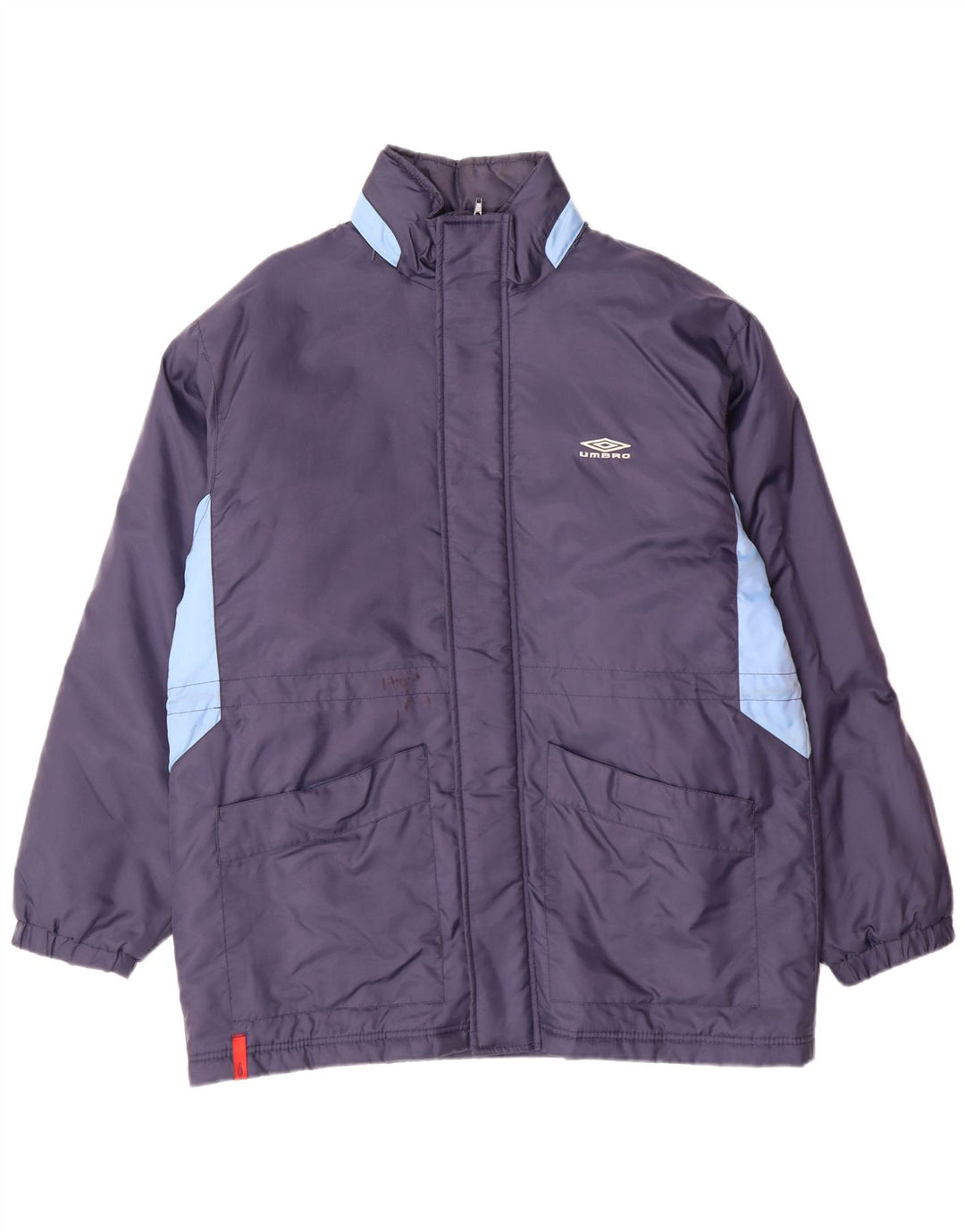 UMBRO Herren-Mantel mit Kapuze, gepolstert, UK 38, Mittel, Marineblau, Colourblock-Nylon