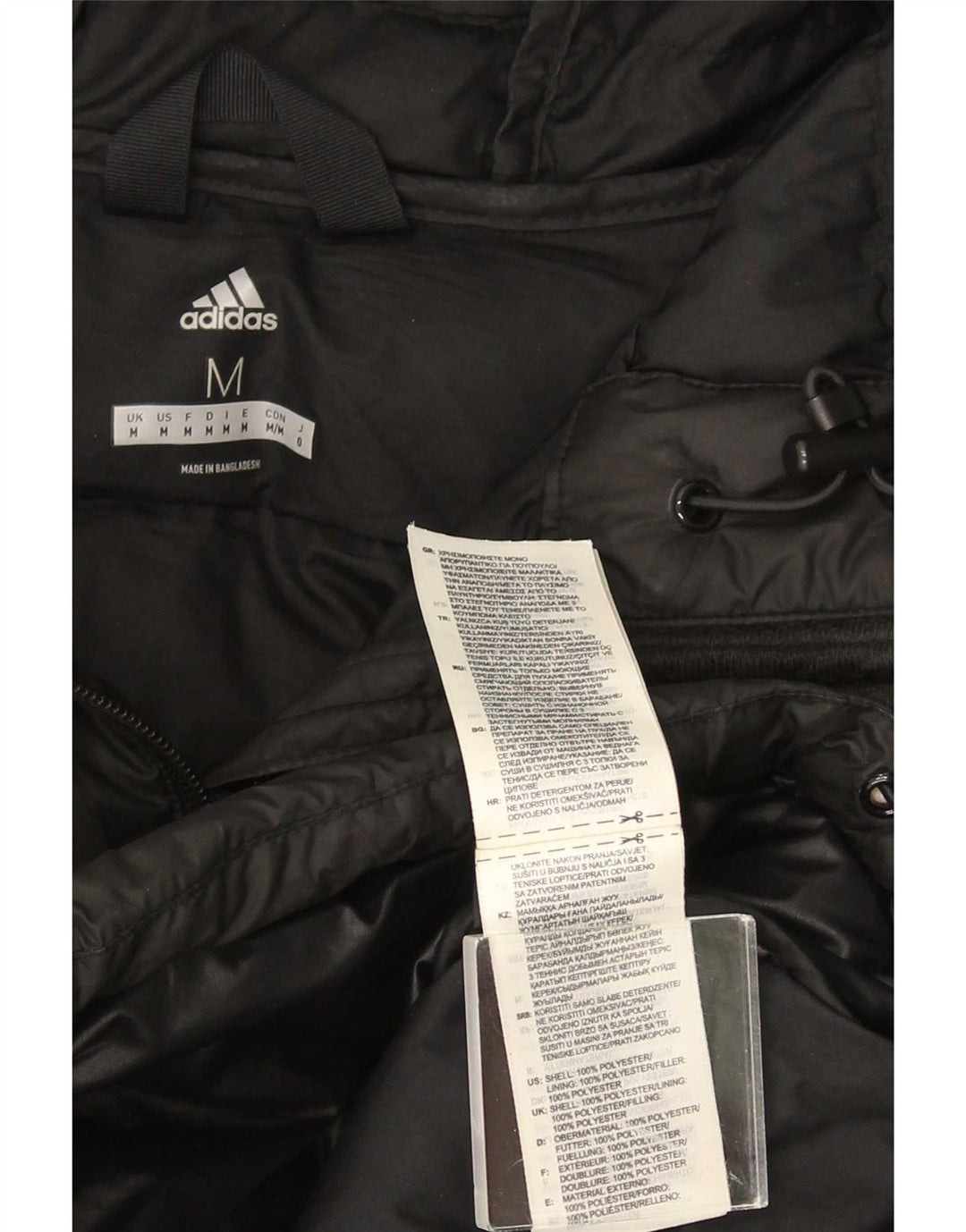 Adidas Herren Kapuzenjacke, gepolstert, UK 38, mittelschwarz, Polyester