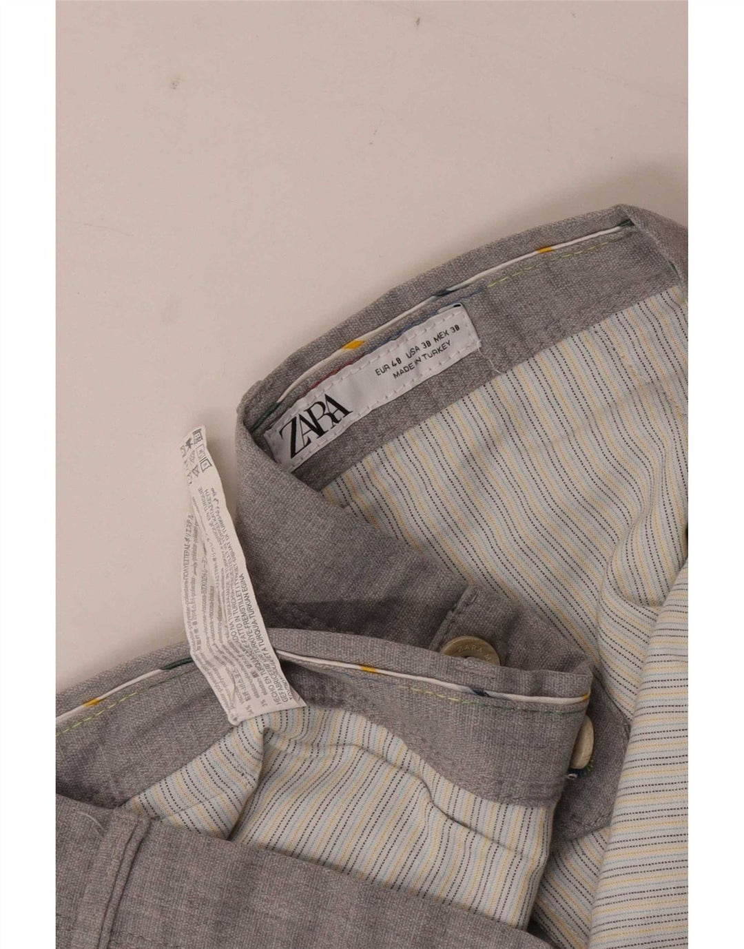 Zara Slim Chino-Hose für Herren, EU 48, XL, W38, L29, Grau, Polyester