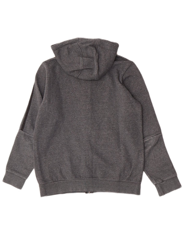 Adidas Jungen-Kapuzenpullover mit Reißverschluss, 13–14 Jahre, grau gefleckte Baumwolle