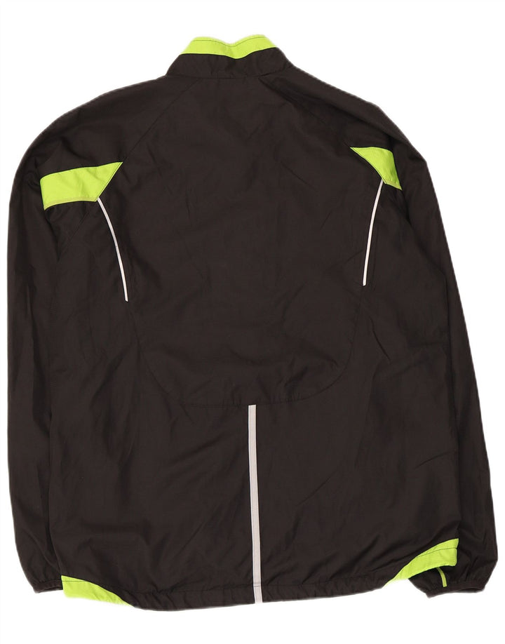 Asics Herren-Trainingsanzug-Top-Jacke, großes schwarzes Farbblock-Polyester