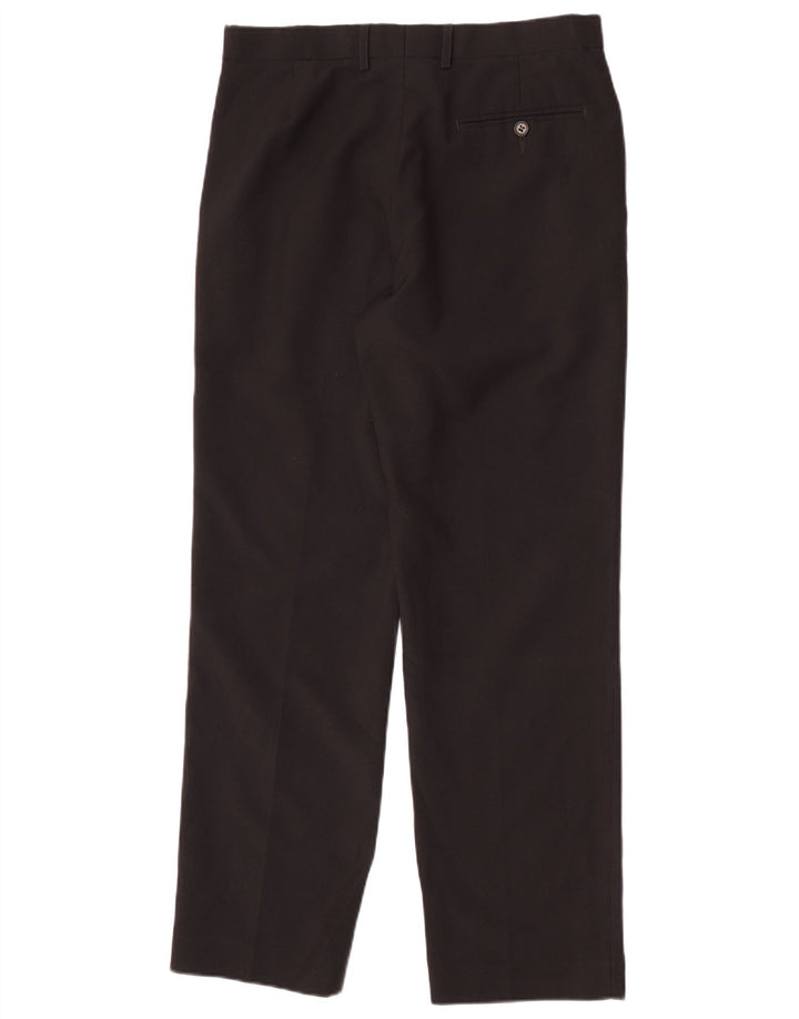 Gerade Herren-Anzughose von Marks & Spencer, W32, L31, schwarzes Polyester