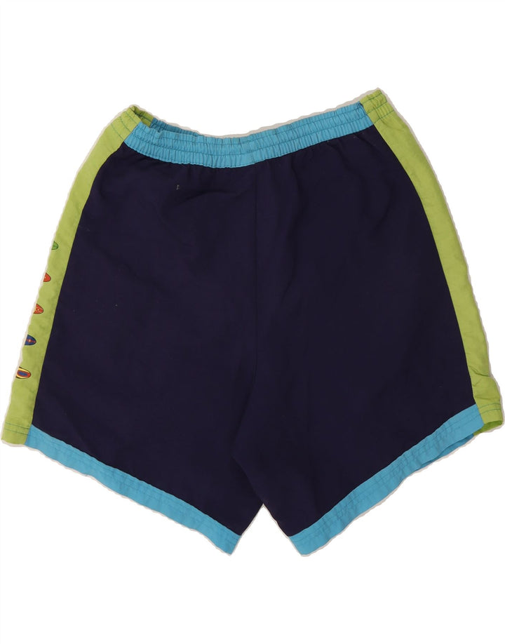 FILA Mens Graphic Sport Shorts IT 46/48 Small Blue Colourblock Polyamide Vintage Fila and Second-Hand Fila from Messina Hembry 