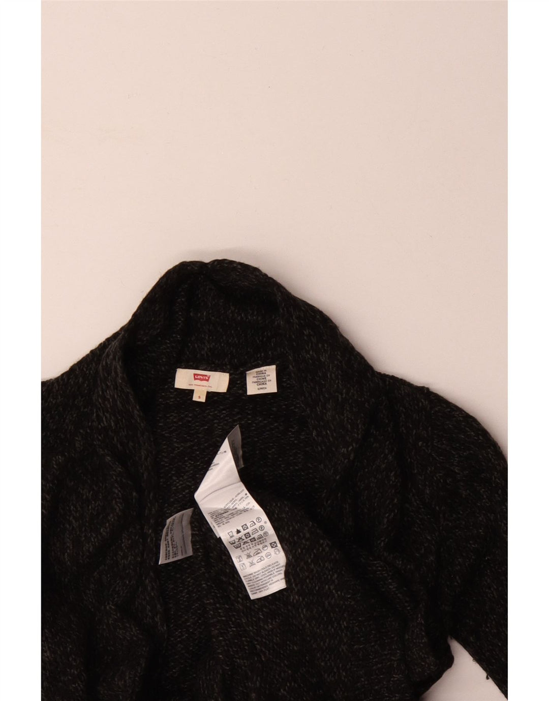 LEVI'S Damen-Strickjacke in Übergröße, Gr. 10, klein, grau meliert, Acryl