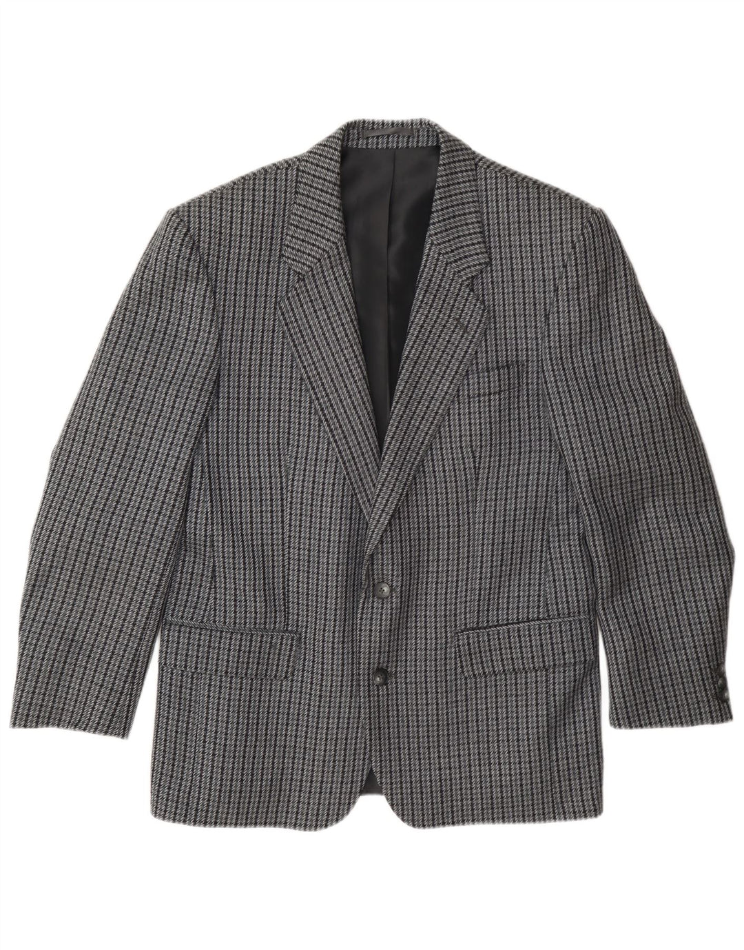 Kilmaine Herren-Blazer mit 2 Knöpfen, UK 38, mittelgraue Wolle mit Hahnentrittmuster