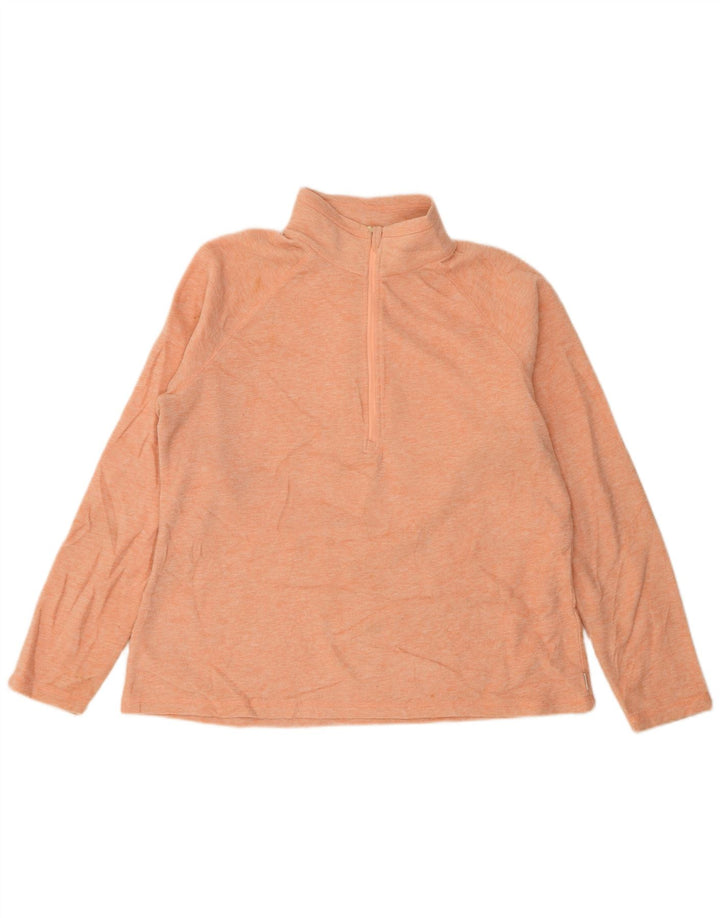 EDDIE BAUER Damen-Fleecepullover mit Reißverschluss, UK 18, XL, Orange meliert