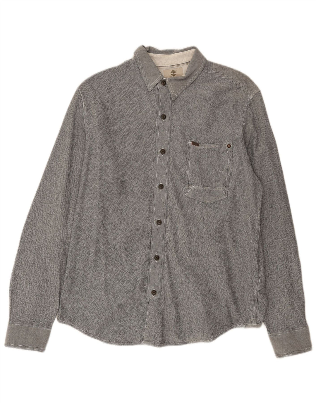 Timberland Herren-Slim-Fit-Hemd aus mittelgrauer Baumwolle