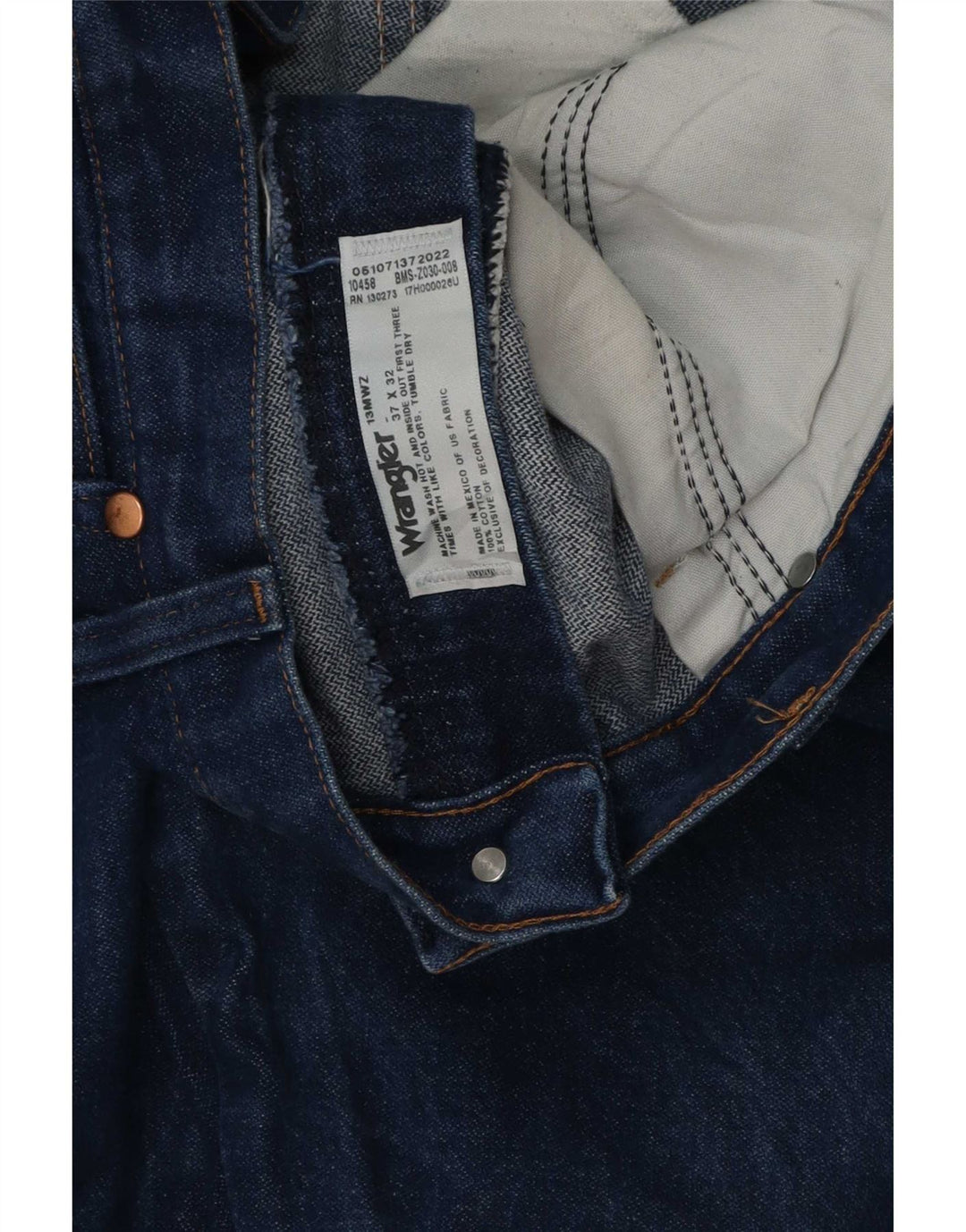 Wrangler Herren Straight Jeans W37 L32 Blaue Baumwolle