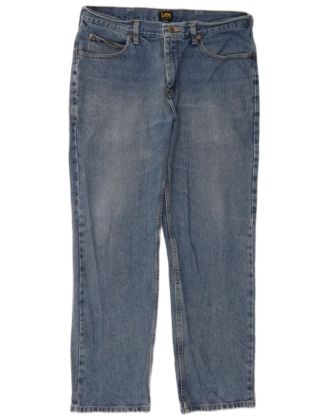Lee Herren Straight Jeans W34 L29 Blaue Baumwolle