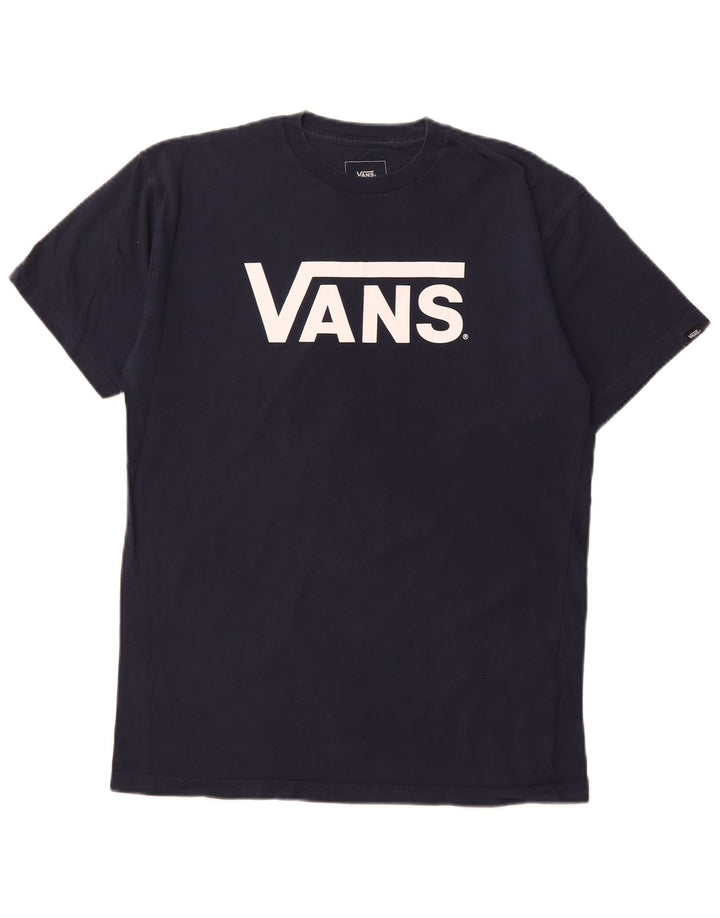 VANS Herren-T-Shirt mit klassischer Passform und Grafik, mittelmarineblaue Baumwolle