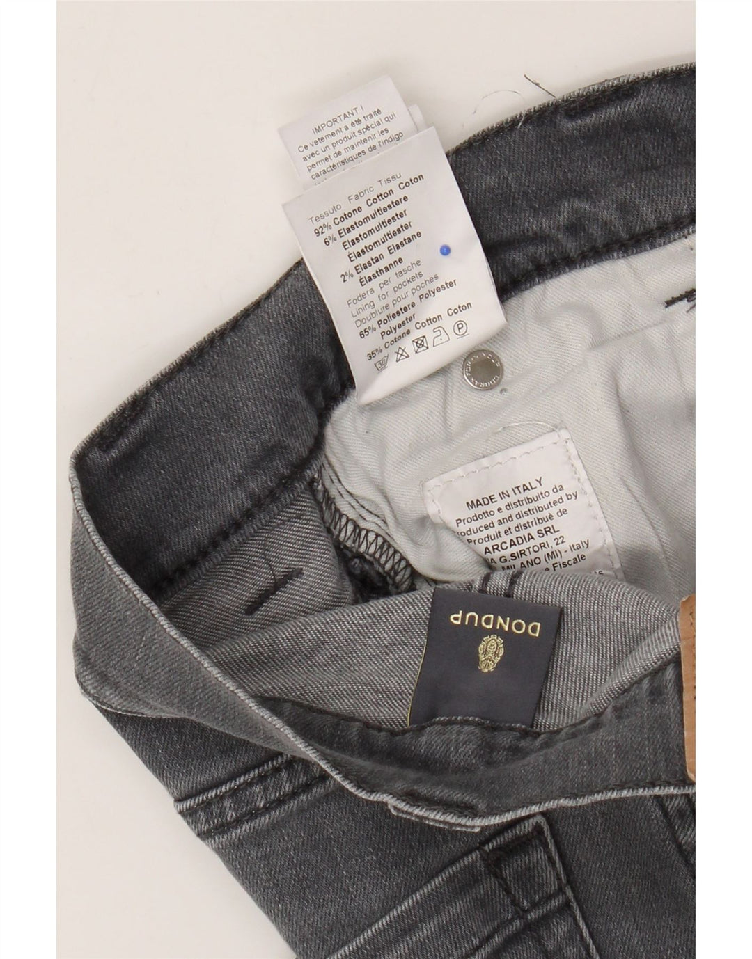 Dondup Damen Skinny Jeans W31 L29 Graue Baumwolle