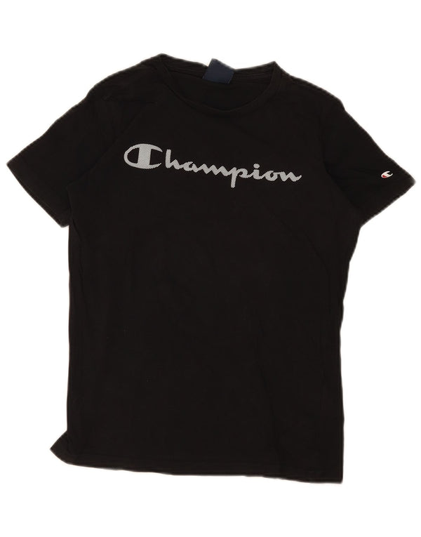 Champion T-Shirt mit Grafik für Jungen, 11–12 Jahre, Größe L, Schwarz, Baumwolle