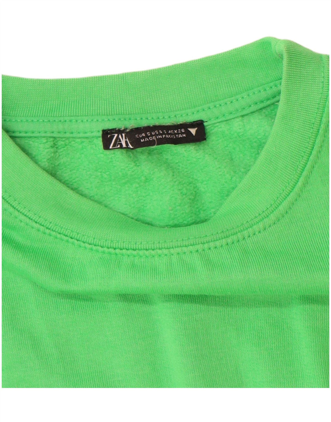 Zara Damen Sweatshirt Pullover UK 10 Small Grün Polyester