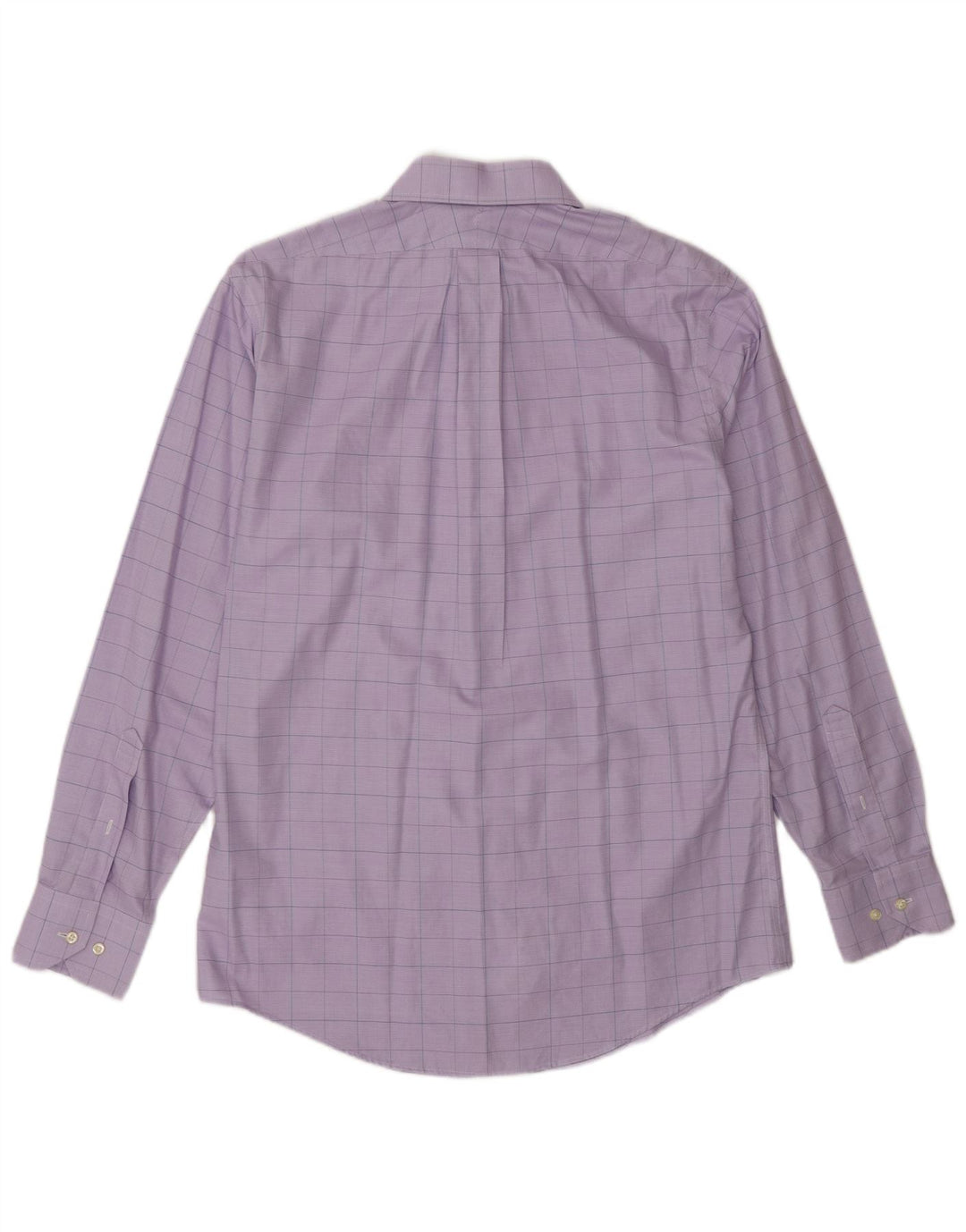 Brooks Brothers Herrenhemd, Größe 15 1/2, mittelviolette Karo-Baumwolle