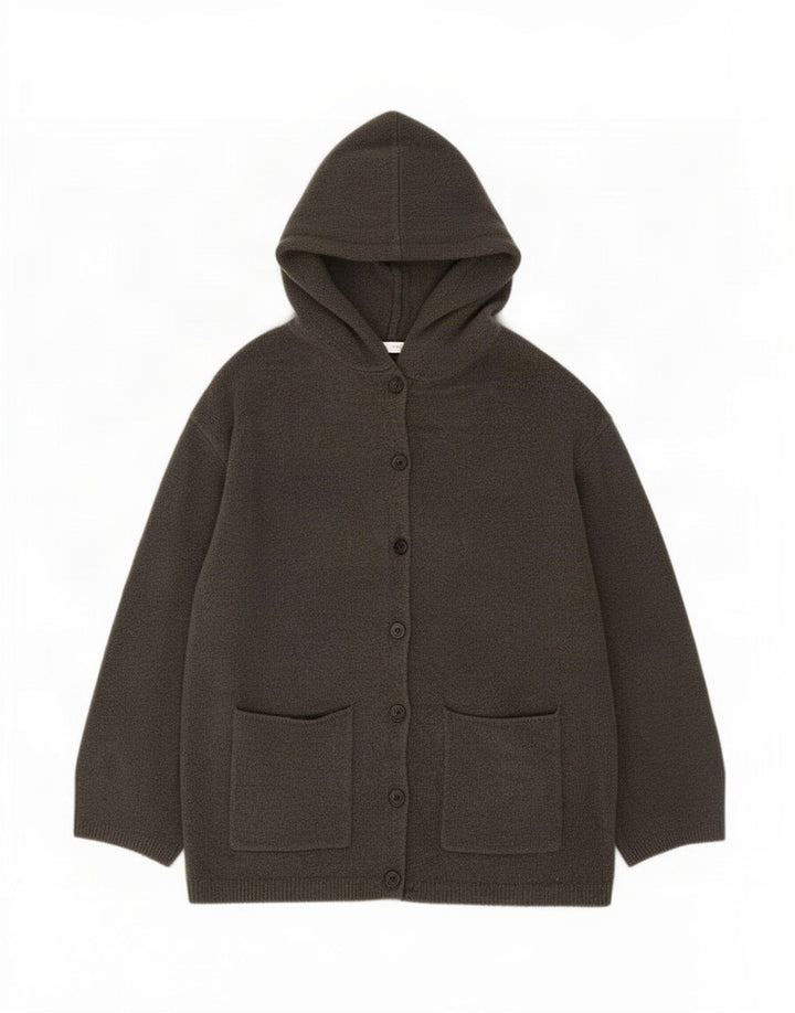 Zara Damen-Strickjacke mit Kapuze, übergroß, Gr. 10, Größe S, Grau