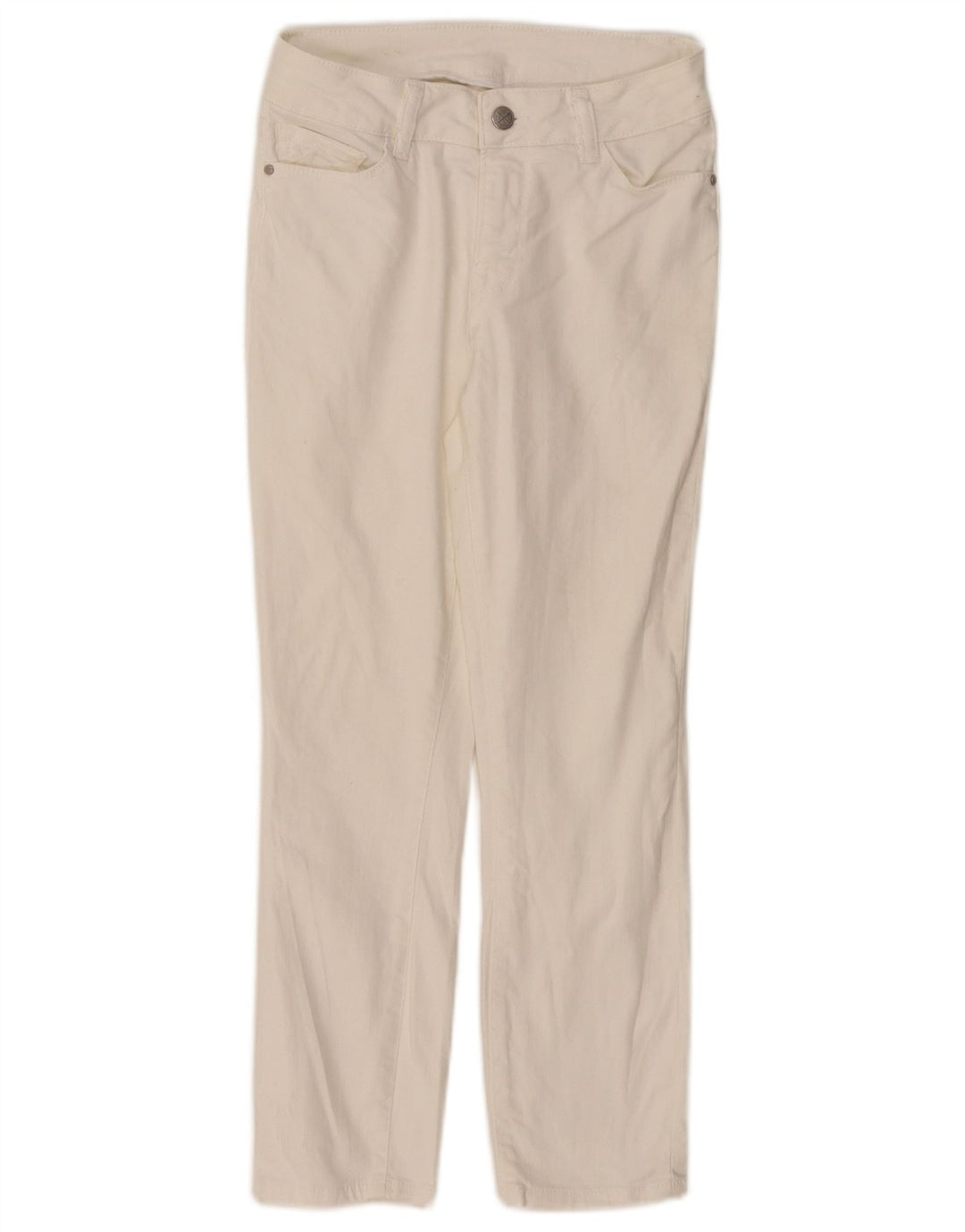 CREW CLOTHING Damen-Jeans mit niedrigem Bund und verkürzter Taille, UK 8, Größe S, W26, L23, Weiß